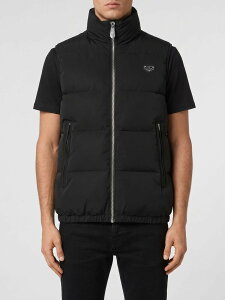 �t�B���b�v �v���C�� PHILIPP PLEIN �W�� �x�X�g �����Y �u���b�N Vests LADCMRC0219PNY002N Black �֐� �������� 2026SS gi