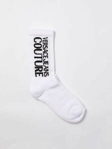 ���F���T�[�`�F�E�W�[���Y�E�N�`���[�� VERSACE JEANS COUTURE �C�� �\�b�N�X ���f�B�[�X �z���C�g Socks 77HA0J03ZG081 White �֐� �������� 2024AW gi
