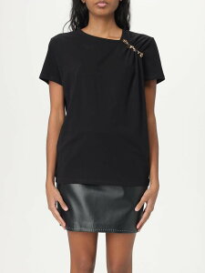 �G���U�x�b�^ �t�����L ELISABETTA FRANCHI �|���V���c T�V���c ���f�B�[�X �u���b�N T-shirts and polo shirts MA028 �֐� �������� 2025AW gi