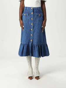 �o�����`�m VALENTINO �X�J�[�g ���f�B�[�X �u���[ Skirts 6B3DD18L94C �֐� �������� 2025AW gi