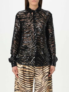 �W���X�g �J���@�� JUST CAVALLI �V���c ���f�B�[�X �u���b�N Shirts 78PAL2A2J0222 �֐� �������� 2025SS gi