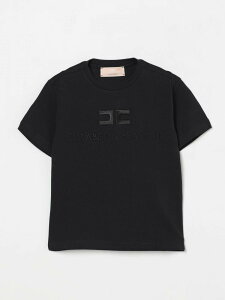 �G���U�x�b�^ �t�����L ELISABETTA FRANCHI LA MIA BAMBINA �����O�X���[�uT�V���c T�V���c �K�[���Y �u���b�N Long sleeve t-shirts EFTS2310JE006 �֐� �������� 2025AW gi