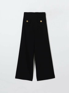 �G���U�x�b�^ �t�����L ELISABETTA FRANCHI LA MIA BAMBINA �Y�{�� �p���c �K�[���Y �u���b�N Trousers EFPA2840FODER �֐� �������� 2025AW gi