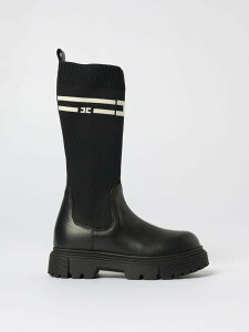 �G���U�x�b�^ �t�����L ELISABETTA FRANCHI LA MIA BAMBINA �o���G�V���[�Y �V���[�Y �K�[���Y �u���b�N Ballet flats F4A6E0427 �֐� �������� 2025AW gi