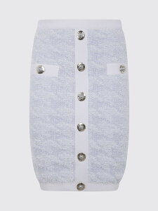 �o���}�� BALMAIN �X�J�[�g ���f�B�[�X �u���[ Skirts FF1LC016KI72 Blue �֐� �������� 2025AW gi