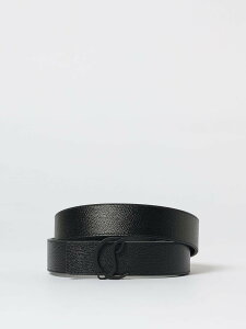�N���X�`�������u�^�� CHRISTIAN LOUBOUTIN �x���g �����Y �u���b�N Belts 3255104 �֐� �������� 2025AW gi