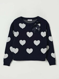 ���i���U MONNALISA �N���[�l�b�N�W�����p�[ �j�b�g�E�F�A �K�[���Y �u���[ Crew neck jumpers 17F6036060 �֐� �������� 2025AW gi