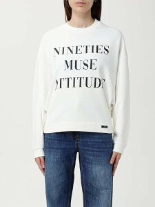�G���U�x�b�^ �t�����L ELISABETTA FRANCHI �g���[�i�[ ���f�B�[�X �z���C�g Sweatshirts MD01D �֐� �������� 2025AW gi