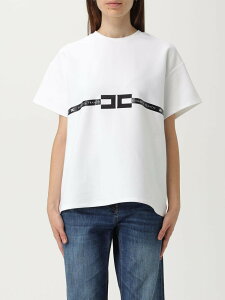 �G���U�x�b�^ �t�����L ELISABETTA FRANCHI �|���V���c T�V���c ���f�B�[�X �z���C�g T-shirts and polo shirts MA022 �֐� �������� 2025AW gi