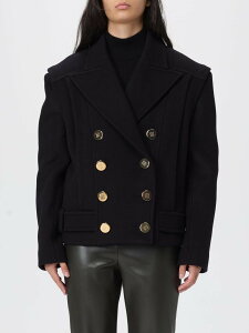 �o���}�� BALMAIN �g�����`�R�[�g �R�[�g ���f�B�[�X �u���b�N Coats and trench coats FF1UA095WD10 Black �֐� �������� 2025AW gi