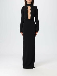 �G���U�x�b�^ �t�����L ELISABETTA FRANCHI �����s�[�X �h���X ���f�B�[�X �u���b�N Dresses AM29S �֐� �������� 2025AW gi