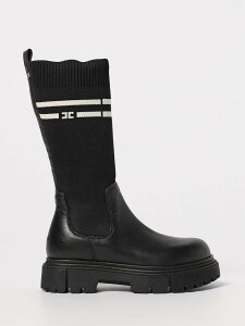 �G���U�x�b�^ �t�����L ELISABETTA FRANCHI LA MIA BAMBINA �o���G�V���[�Y �V���[�Y �K�[���Y �u���b�N Ballet flats F4A6E04271316 �֐� �������� 2025AW gi