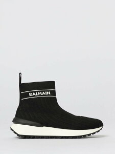 �o���}�� BALMAIN �t���b�g�X�j�[�J�[ �X�j�[�J�[ �{�[�C�Y �u���b�N Flat sneakers BX0R26Z0464 �֐� �������� 2025AW gi