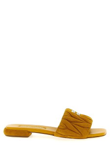 �~���E �~���E MIU MIU �T���_�� ���f�B�[�X �u���E�� Sandals Matelasse suede slides 5XX605F010M2VF0R55 Brown �֐� �������� 2025AW ju