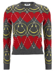 ���X�L�[�m MOSCHINO �Z�[�^�[ �j�b�g�E�F�A ���f�B�[�X �}���`�J���[ Knitwear 'Smiley' sweater A092355021506 Multicolor �֐� �������� 2025AW ju