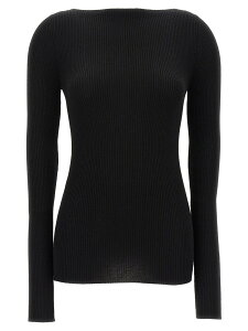 ���b�N �I�E�G���X RICK OWENS �Z�[�^�[ �j�b�g�E�F�A ���f�B�[�X �u���b�N Knitwear 'Al Top' sweater RP02D3683RIBM09 Black �֐� �������� 2024AW ju