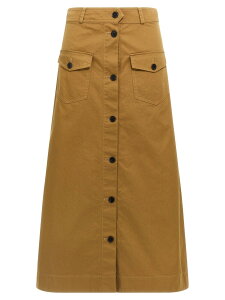 �C�� �T�����[���� SAINT LAURENT PARIS �X�J�[�g ���f�B�[�X �u���E�� Skirts Midi skirt 817344Y04VY2100 Brown �֐� �������� 2025SS ju