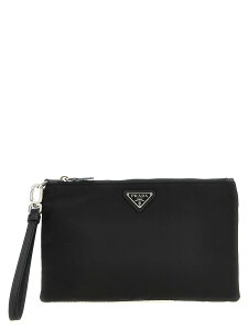 �v���_ PRADA �N���b�`�o�b�O �����Y �u���b�N Clutch and Wristlets Bags Re-Nylon clutch 2NH0042DMHF0002 Black �֐� �������� 2026SS ju
