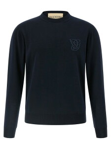 ���@�����e�B�m �K�����@�[�j VALENTINO GARAVANI �Z�[�^�[ �j�b�g�E�F�A �����Y �u���[ Knitwear Valentino Garavani logo embroidery sweater V3KC35GB0UCLJ Blue �֐� �������� 2025AW ju