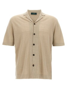 �U�m�[�l ZANONE �V���c �����Y �x�[�W�� Shirts linen shirt 810147Z1353Z0803 Beige �֐� �������� 2025SS ju