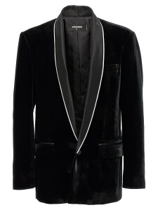 �f�B�[�X�N�G�A�[�h DSQUARED2 �W���P�b�g �����Y �u���b�N Jackets 'Velvet Sexy Palm Beach' blazer S71BN0952D35130900 Black �֐� �������� 2024AW ju