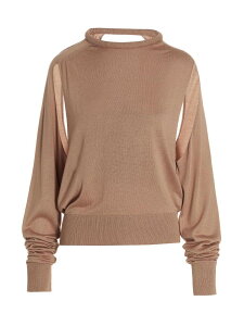 ���}�G�� RAMAEL �Z�[�^�[ �j�b�g�E�F�A ���f�B�[�X �x�[�W�� Knitwear Cut out insert top sweater RA0020525 Beige �֐� �������� 2023SS ju