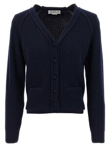 ���B�N�g���A�x�b�J�� VICTORIA BECKHAM �Z�[�^�[ �j�b�g�E�F�A ���f�B�[�X �u���[ Knitwear 'Stepped Hem' cardigan 1325KJU006422ANAVY Blue �֐� �������� 2025AW ju