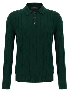 �U�m�[�l ZANONE �|���V���c �����Y �O���[�� Polo shirts Braided wool polo shirt 810232ZN282Z4998 Green �֐� �������� 2025AW ju