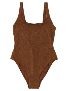 �G���V�[�c�[�Z�C���g�o�[�X MC2 SAINT BARTH ���� �X�C���E�F�A ���f�B�[�X �u���E�� Swimwear 'Lora' one-piece swimsuit LORASHINYSTRASSLEOPARD18 Brown �֐� �������� 2025SS ju