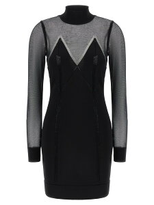 �G���U�x�b�^ �t�����L ELISABETTA FRANCHI �����s�[�X �h���X ���f�B�[�X �u���b�N Dresses Dress with transparencies AM95Q61E2110 Black �֐� �������� 2026SS ju