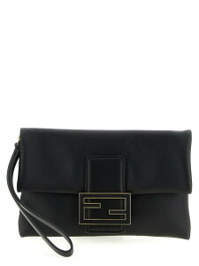 �t�F���f�B FENDI �N���b�`�o�b�O ���f�B�[�X �u���b�N Clutch and wristlets bags 'Mamma Baguette' pouch 8M0538ABVEF0KUR Black �֐� �������� 2026SS ju