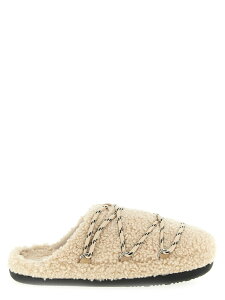 ���[���u�[�c MOON BOOT �t���b�g�V���[�Y �t���b�g�V���[�Y ���f�B�[�X �x�[�W�� Flat Shoes 'Teddy Slipper' mules 80D2410040L026 Beige �֐� �������� 2026SS ju