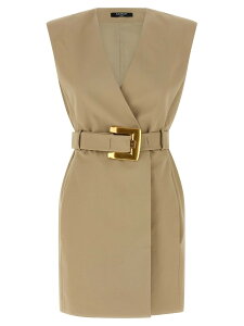 �o���}�� BALMAIN �����s�[�X �h���X ���f�B�[�X �x�[�W�� Dresses 'Anthem' dress GF1R5168CG430AN Beige �֐� �������� 2026SS ju