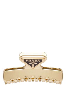 �v���_ PRADA �n�C�e�N�A�N�Z�T���[ �t�@�b�V�������� ���f�B�[�X �S�[���h Hi-tech accessories Triangle logo hair clip 1IF1032BA6F0056 Gold �֐� �������� 2025SS ju
