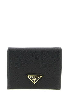 �v���_ PRADA �J�[�h�z���_�[ ���z ���f�B�[�X �u���b�N Wallets and Card Holders Logo leather wallet 1MV204QHHF0002 Black �֐� �������� 2026SS ju