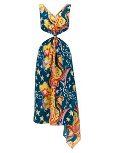 �}���j MARNI �����s�[�X �h���X ���f�B�[�X �}���`�J���[ Dresses 'No Vacancy Inn' capsule High Summer long dress ABMA1059A0UTV977GPB56 Multicolor �֐� �������� 2023AW ju