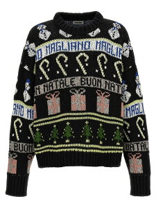 �}���A�[�m MAGLIANO �Z�[�^�[ �j�b�g�E�F�A �����Y �u���b�N Knitwear 'Buone feste' sweater R5830188669 Black �֐� �������� 2024SS ju