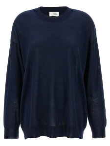 �p���V�� P.A.R.O.S.H. �Z�[�^�[ �j�b�g�E�F�A ���f�B�[�X �u���[ Knitwear Crew-Neck Sweater D540782LINFA012 Blue �֐� �������� 2024SS ju