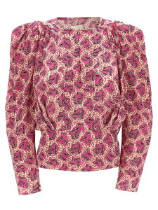 �C�U�x�� �}���� ISABEL MARANT �V���c ���f�B�[�X �p�[�v�� Shirts 'Zagra' blouse 23AHT0012FAA3J10I40FA Fuchsia �֐� �������� 2023AW ju