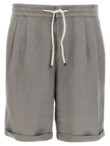 �u���l�� �N�`�l�� BRUNELLO CUCINELLI �V���[�c �����Y �O���[ Shorts Linen bermuda shorts M243DU0020C6018 Gray �֐� �������� 2026SS ju