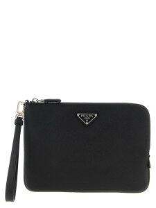 �v���_ PRADA �N���b�`�o�b�O �����Y �u���b�N Clutch and Wristlets Bags Saffiano clutch 2NH024PN9F0002 Black �֐� �������� 2025AW ju