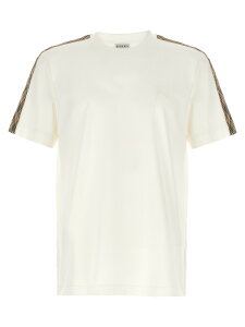 �o�[�o���[ BURBERRY T�V���c �����Y �z���C�g T-shirts Check tape t-shirt 8106246CHALK White �֐� �������� 2026SS ju