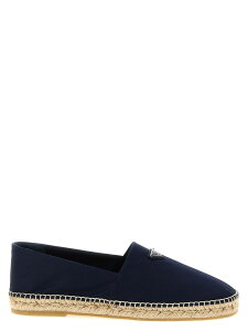 �v���_ PRADA �t���b�g�V���[�Y �T���_�� �����Y �u���[ Flat Shoes Logo tringolo espadrilles 2DE155FG0003LKEF0124 Blue �֐� �������� 2025SS ju