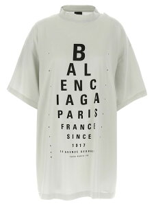 �o�����V�A�K BALENCIAGA �|���V���c T�V���c ���f�B�[�X �z���C�g T-shirts and polo shirts 'Optical' T-shirt 811688TRVU69081 White �֐� �������� 2025SS ju