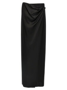 �g�� �t�H�[�h TOM FORD �X�J�[�g ���f�B�[�X �u���b�N Skirts 'Wrap' skirt GC5799FAX1512LB999 Black �֐� �������� 2025SS ju