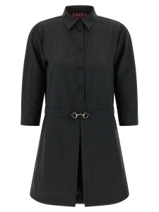 �O�b�` GUCCI �����s�[�X �h���X ���f�B�[�X �O���[ Dresses 'Morsetto' dress 836243Z8B121054 Gray �֐� �������� 2025AW ju