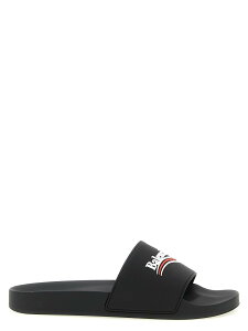 �o�����V�A�K BALENCIAGA �t���b�g�V���[�Y �T���_�� �����Y �u���b�N Flat Shoes 'Pool' slides 776818W1S801096 Black �֐� �������� 2026SS ju