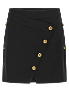 �G���U�x�b�^ �t�����L ELISABETTA FRANCHI �X�J�[�g ���f�B�[�X �u���b�N Skirts Jewel button skirt GO14161E2110 Black �֐� �������� 2026SS ju