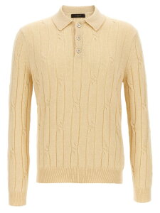 �U�m�[�l ZANONE �|���V���c �����Y �x�[�W�� Polo shirts Braided wool polo shirt 810232ZN282Z8050 Beige �֐� �������� 2025AW ju