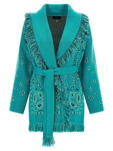 �A���k�C ALANUI �Z�[�^�[ �j�b�g�E�F�A ���f�B�[�X �u���[ Knitwear 'Bandana' cardigan LWHB064R26KNI00243844384 Light Blue �֐� �������� 2026SS ju
